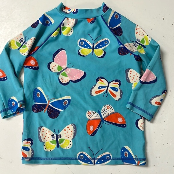 Mini Boden Butterfly Rash Guard Long Sleeve Swimsuit 6/7 - Picture 1 of 4